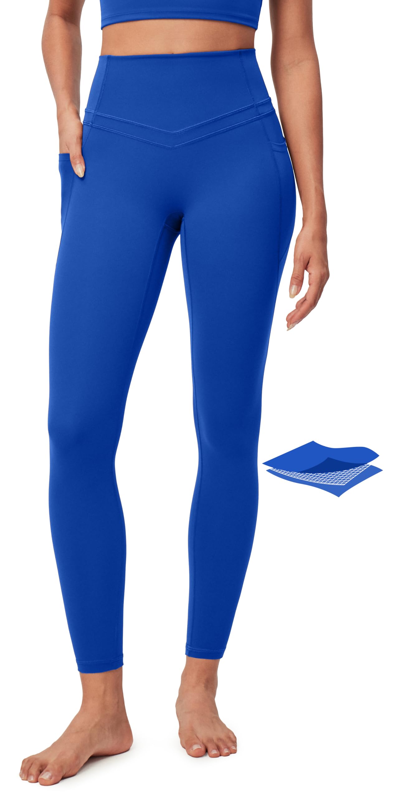 IUGA Compression Leggings with Pockets for Women Tummy Control Leggings No Front Seam Workout High Waist Yoga Pants