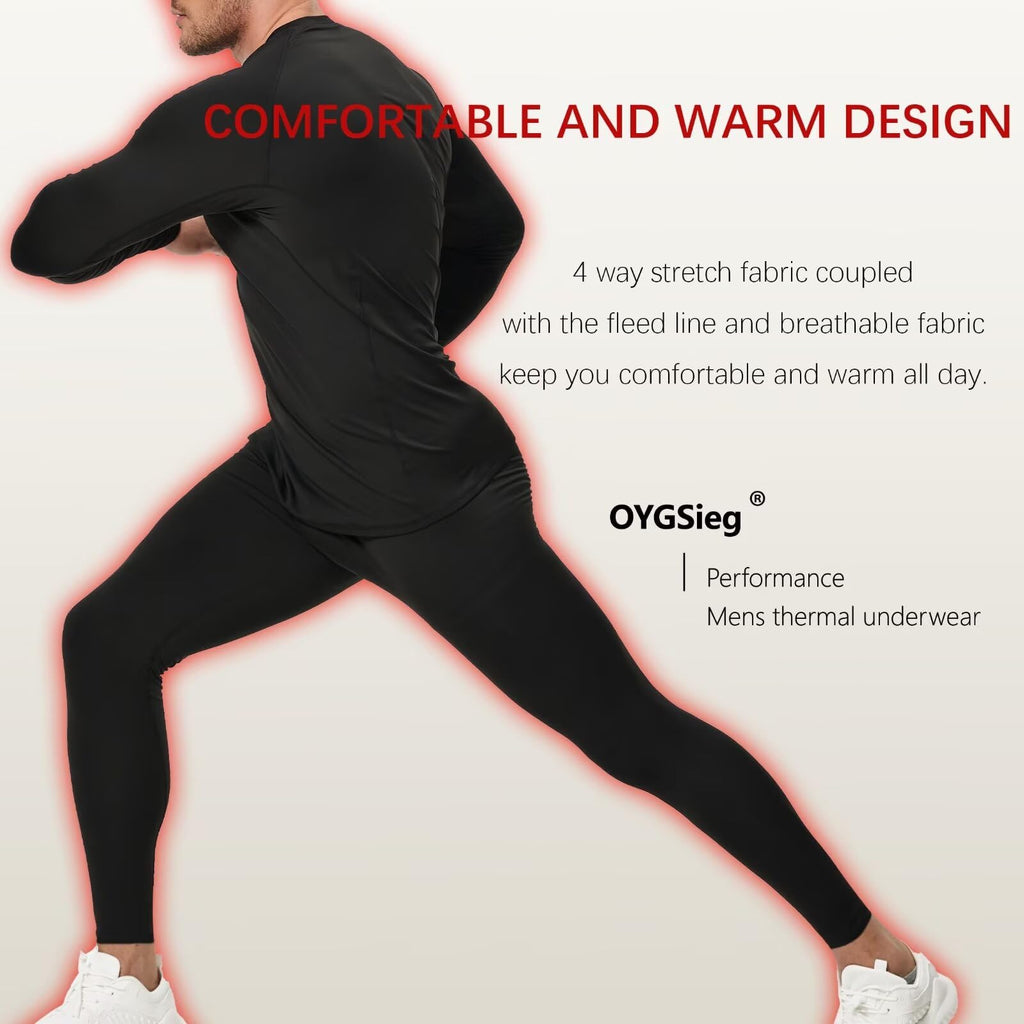 Men's Fleece Lined Thermal Base Layer Set