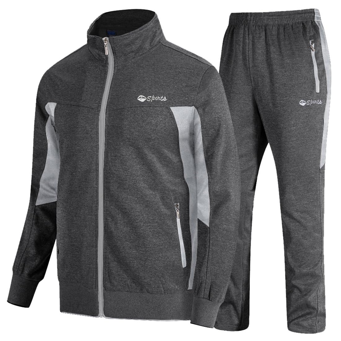 Men's 2 Piece Tracksuit Full Zip Athletic Jogging Set