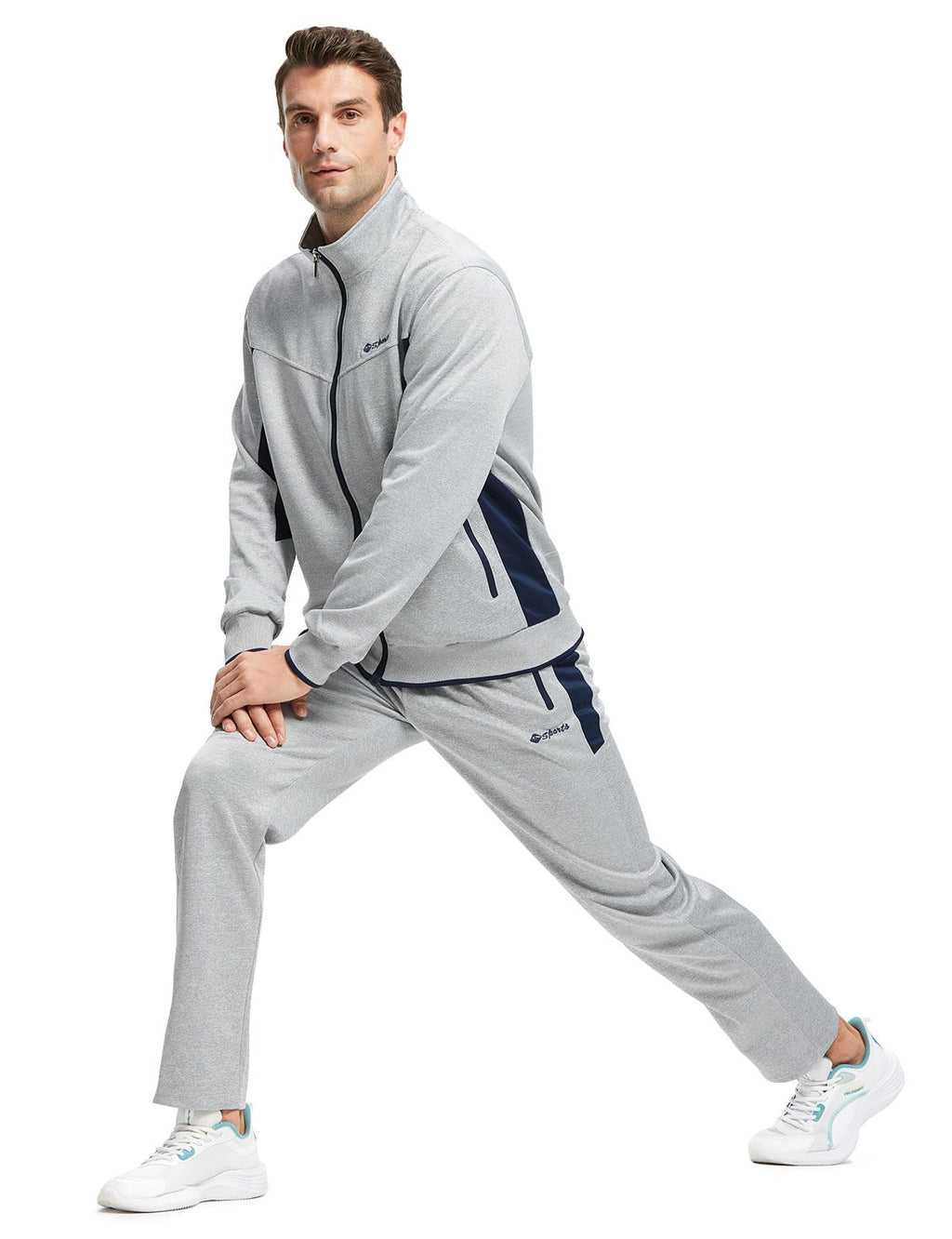 Men's 2 Piece Tracksuit Full Zip Athletic Jogging Set