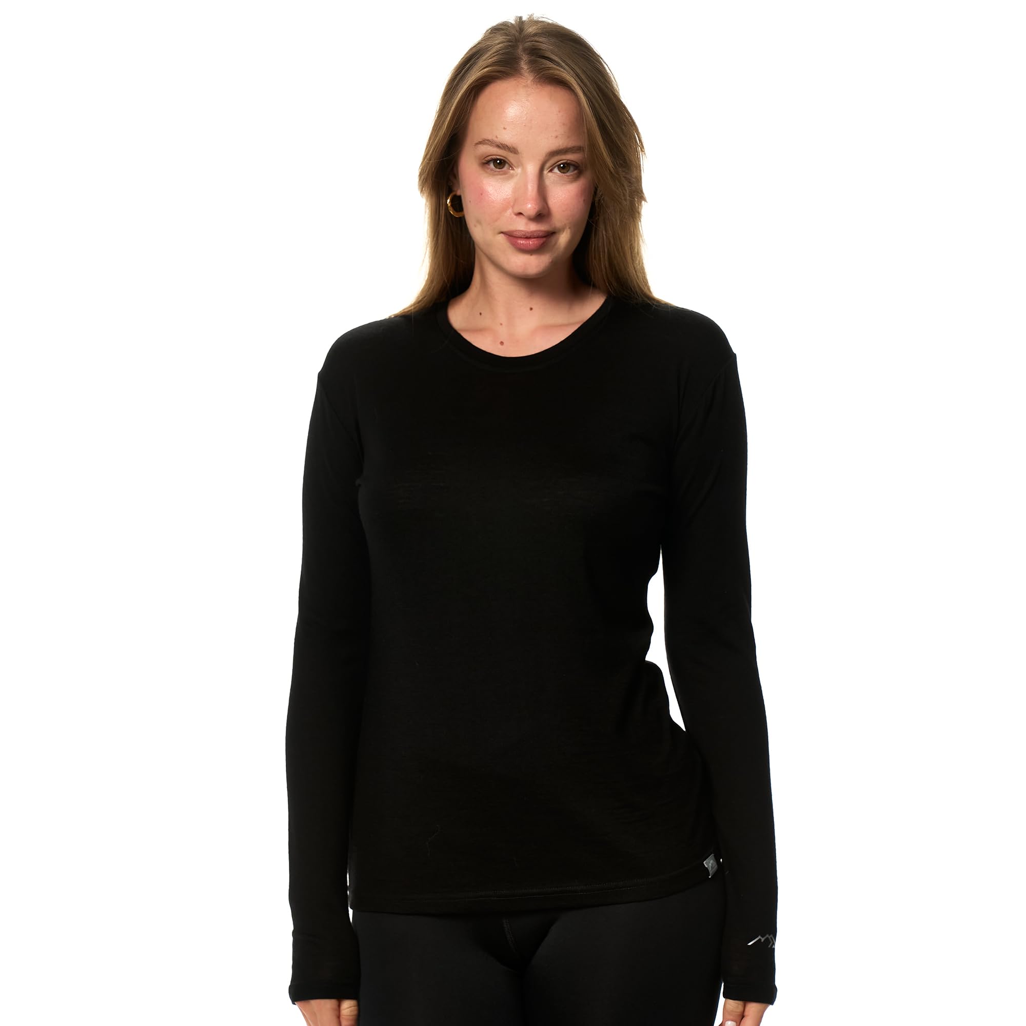 Merino Wool Base Layer Women - 100% Merino Wool Shirt Women Thermal Underwear Long Sleeve T-Shirt for Hiking