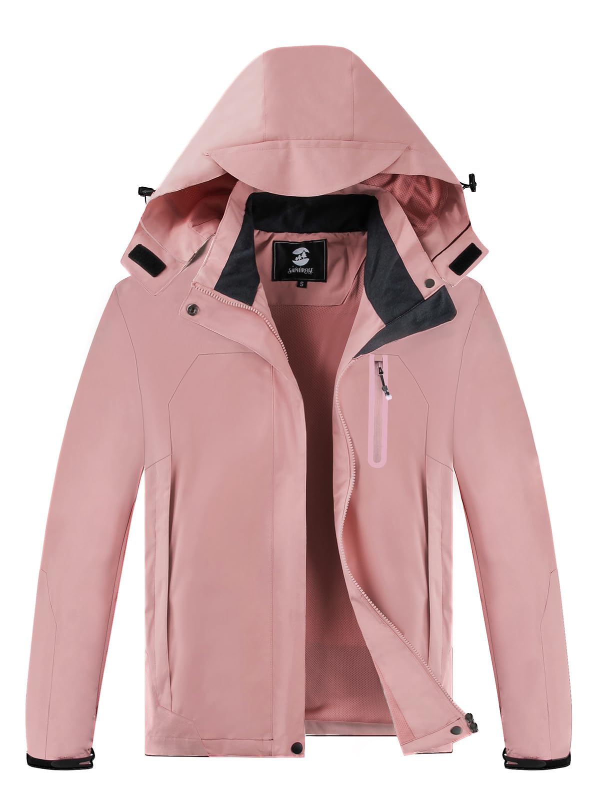 Womens Waterproof Rain jacket Lightweight Raincoat with Removable Hood