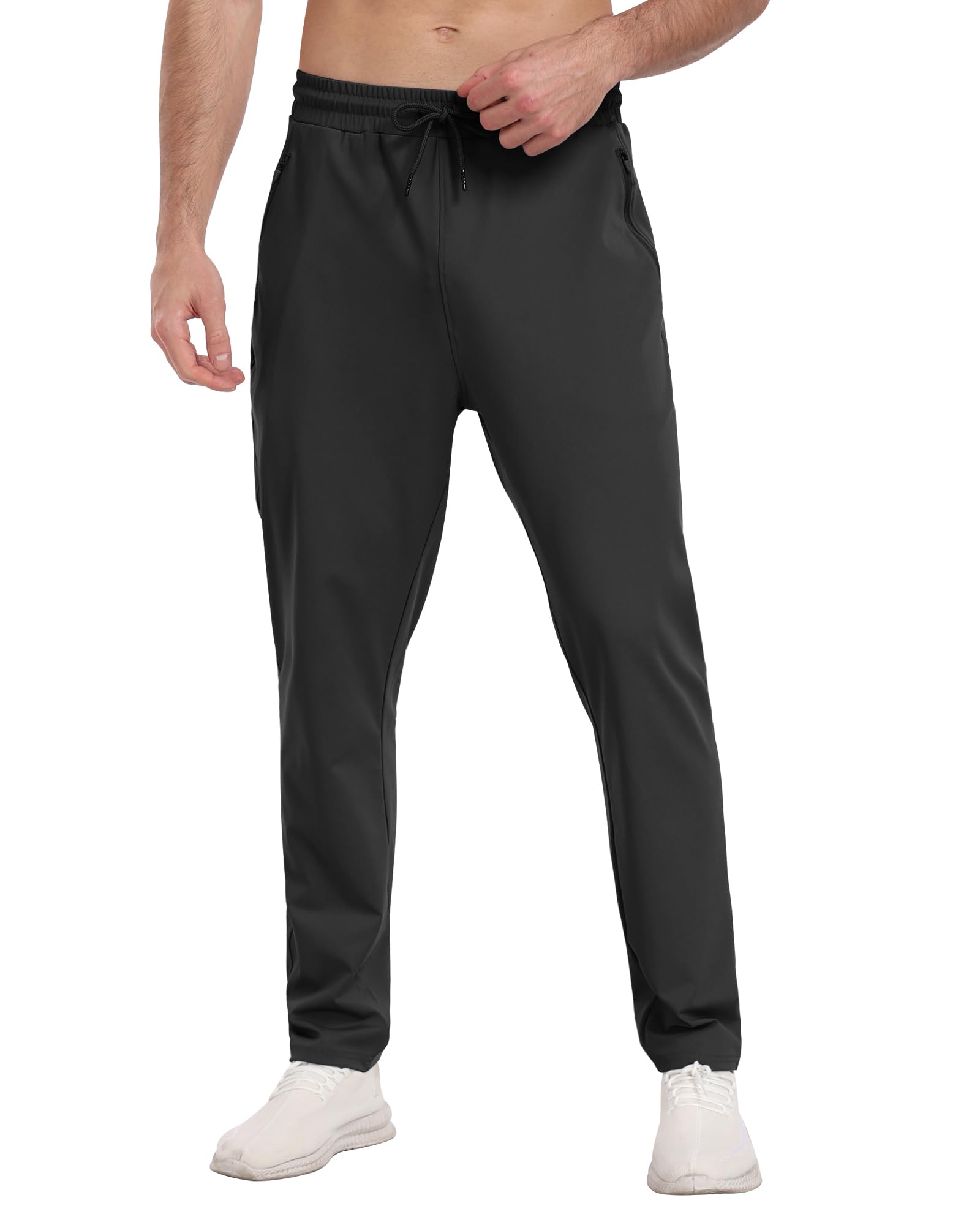 PARISDIARY 3 Pack Mens Athletic Sweatpants with Zipper Pockets,Workout Gym Joggers Pants for Men Running Jogging Pants