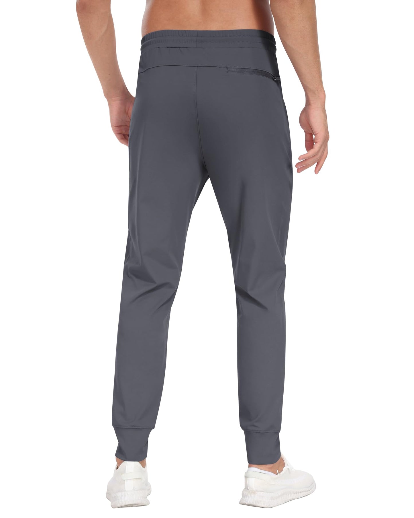 Men's 3 Pack Workout Jogger Pants with Zipper Pockets