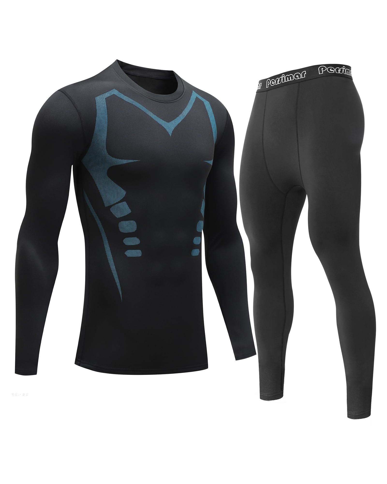 persimar Upgraded Thermal Underwear for Men Long Johns Set for Cold Weather Base Layer Top & Bottom with Fleece Lined