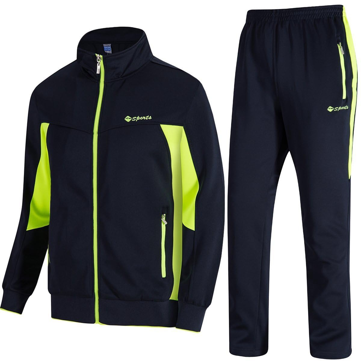 Men's 2 Piece Tracksuit Full Zip Athletic Jogging Set