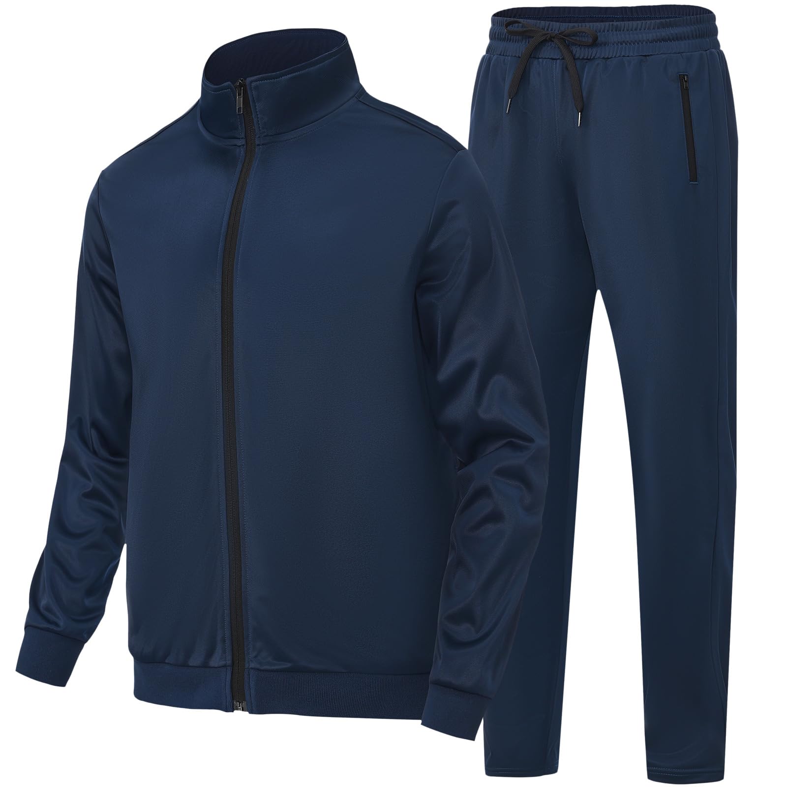 HODOSPORTS Mens Tracksuits 2 Piece Full Zip Jogging Running Suits SweatSuits for Men Shiny Sport Track Suits Sets