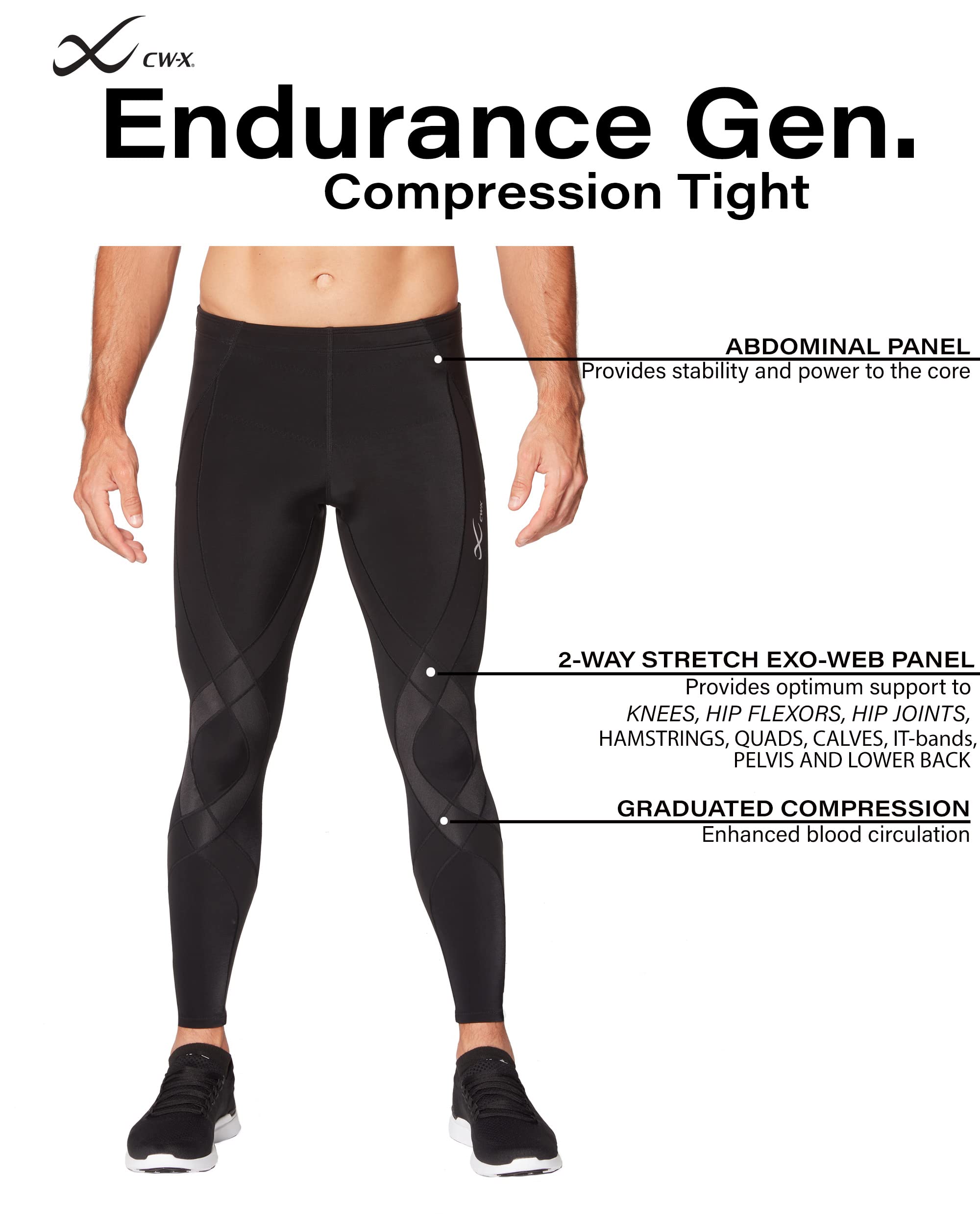 CW-X Men's Endurance Generator Joint and Muscle Support Compression Tight