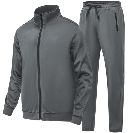 Men's 2 Piece Track Suit Full Zip Jogging Set