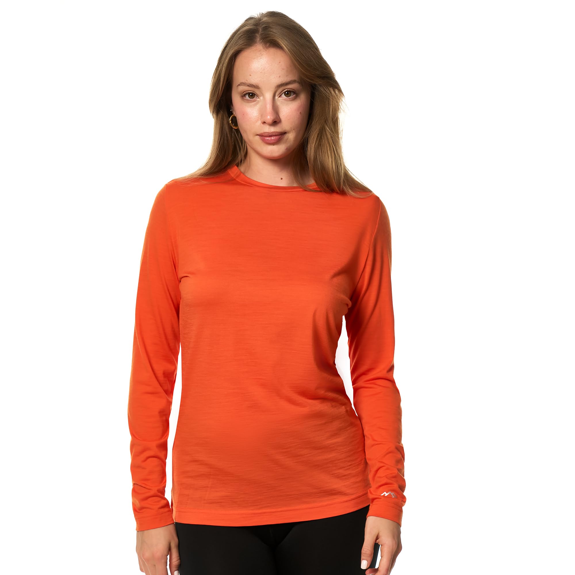 Merino Wool Base Layer Women - 100% Merino Wool Shirt Women Thermal Underwear Long Sleeve T-Shirt for Hiking