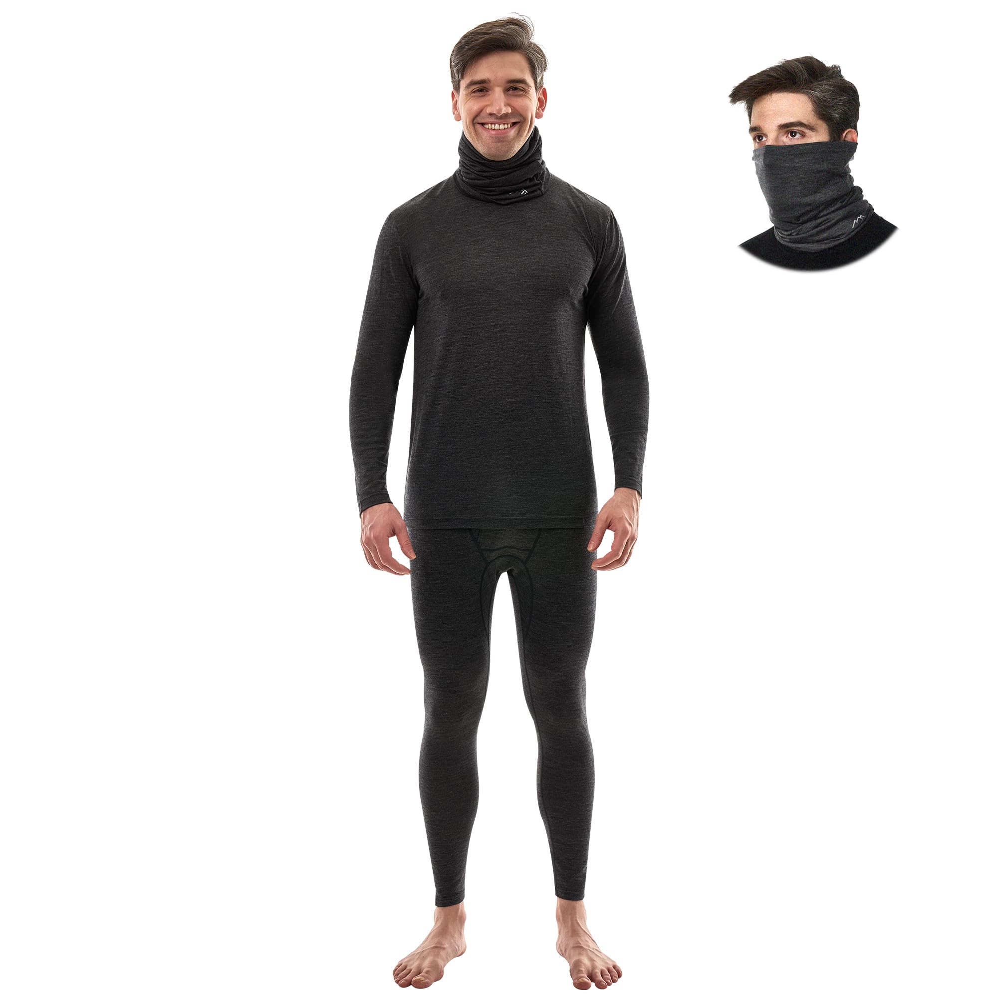 Men's Merino Wool Base Layer Set Thermal Underwear