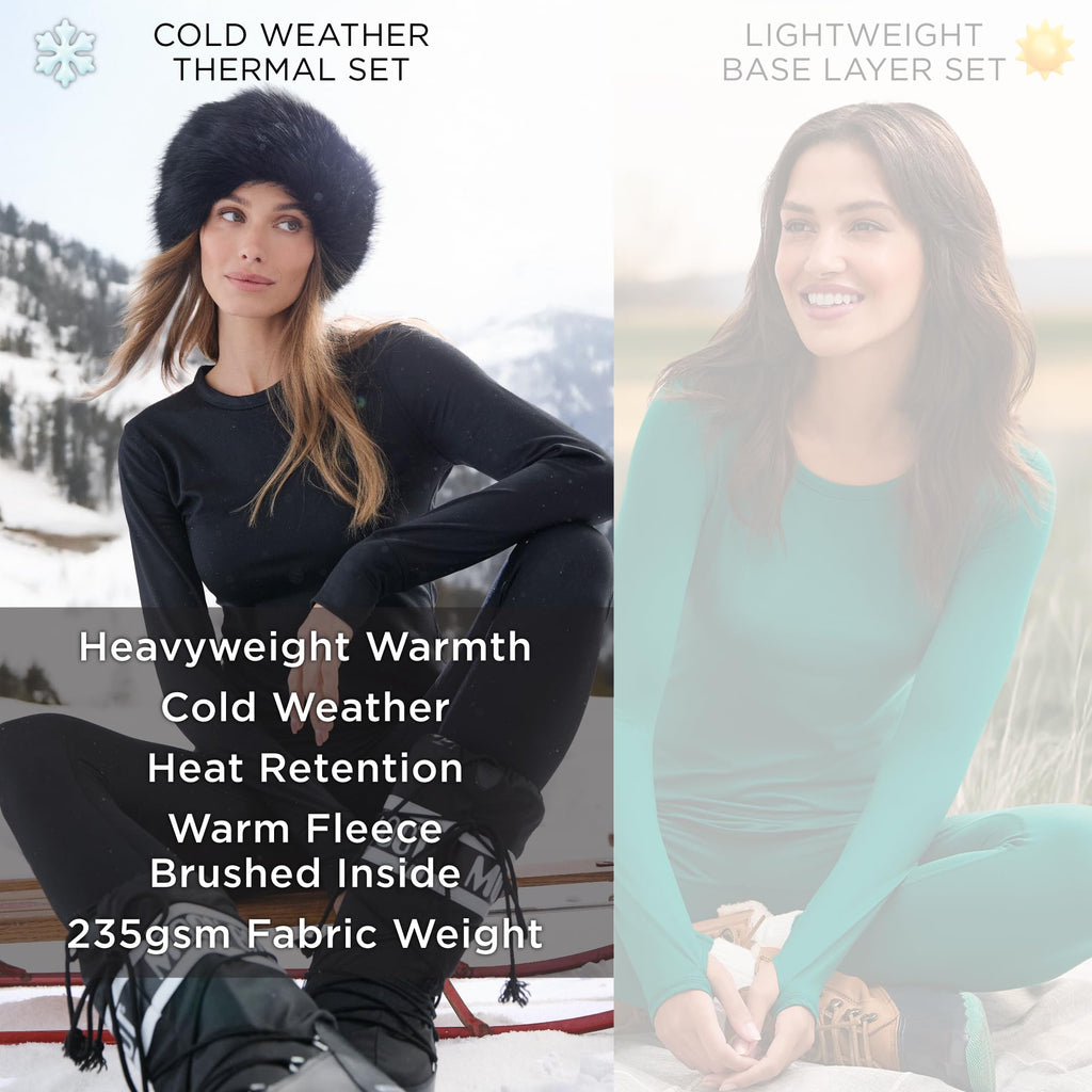 Women's Fleece Lined Thermal Base Layer Set