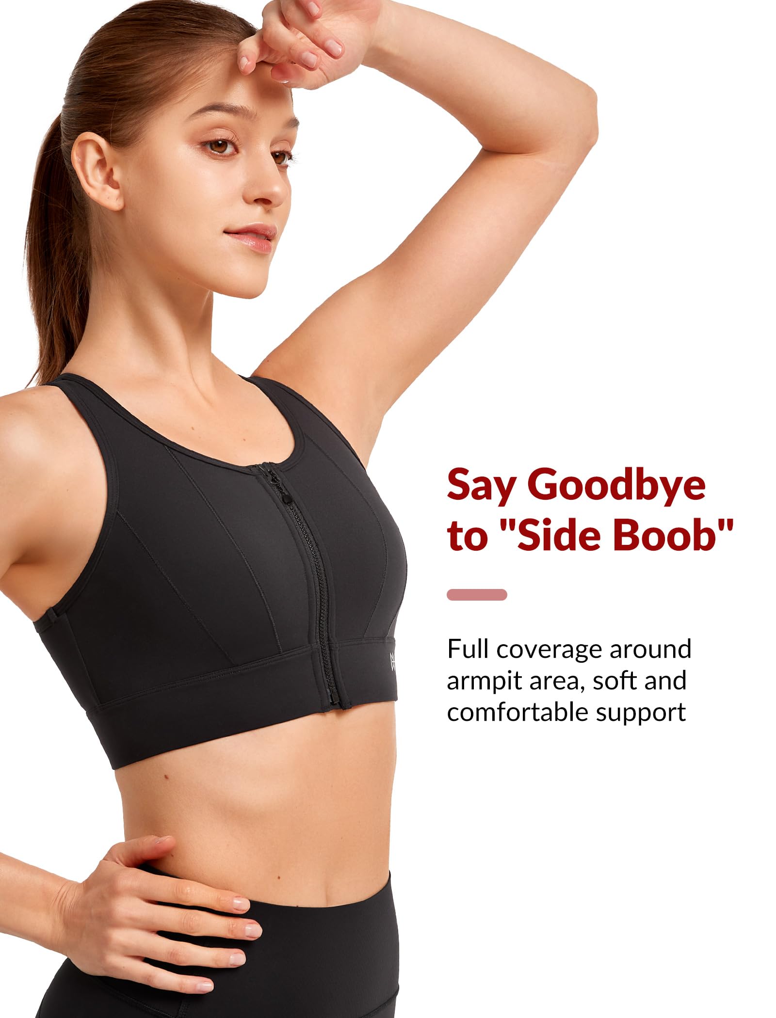 Yvette Front Closure High Impact Sports Bra for Women