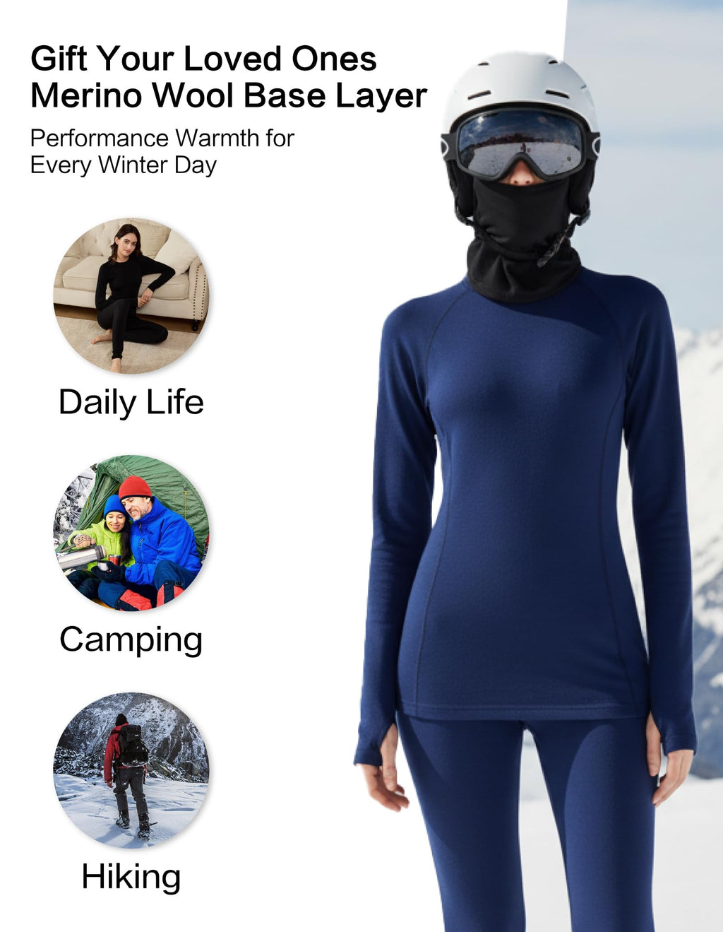 Women's Merino Wool Thermal Base Layer Set