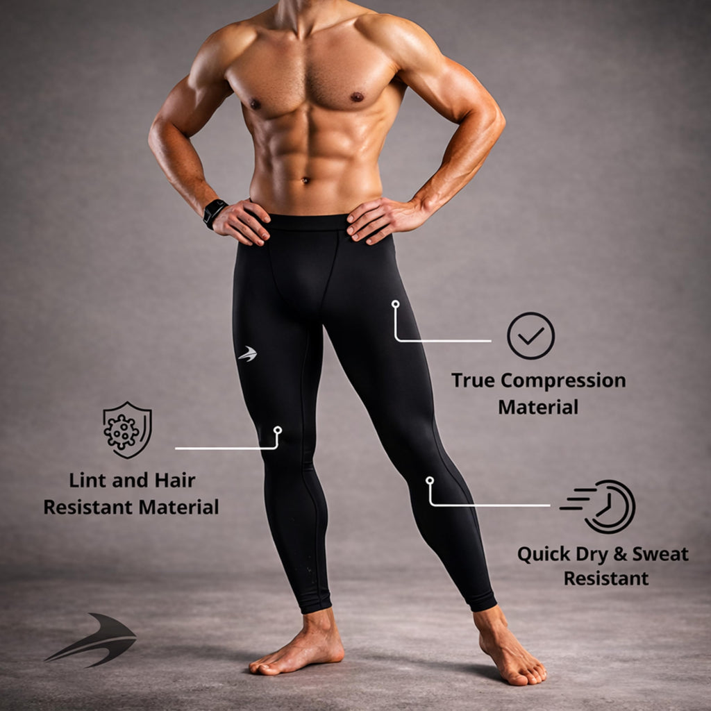Men's Compression Workout Running Tights