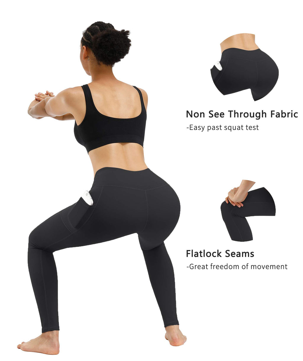 Fengbay 2 Pack High Waist Yoga Pants with Pockets, Tummy Control Workout Running Yoga Leggings for Women