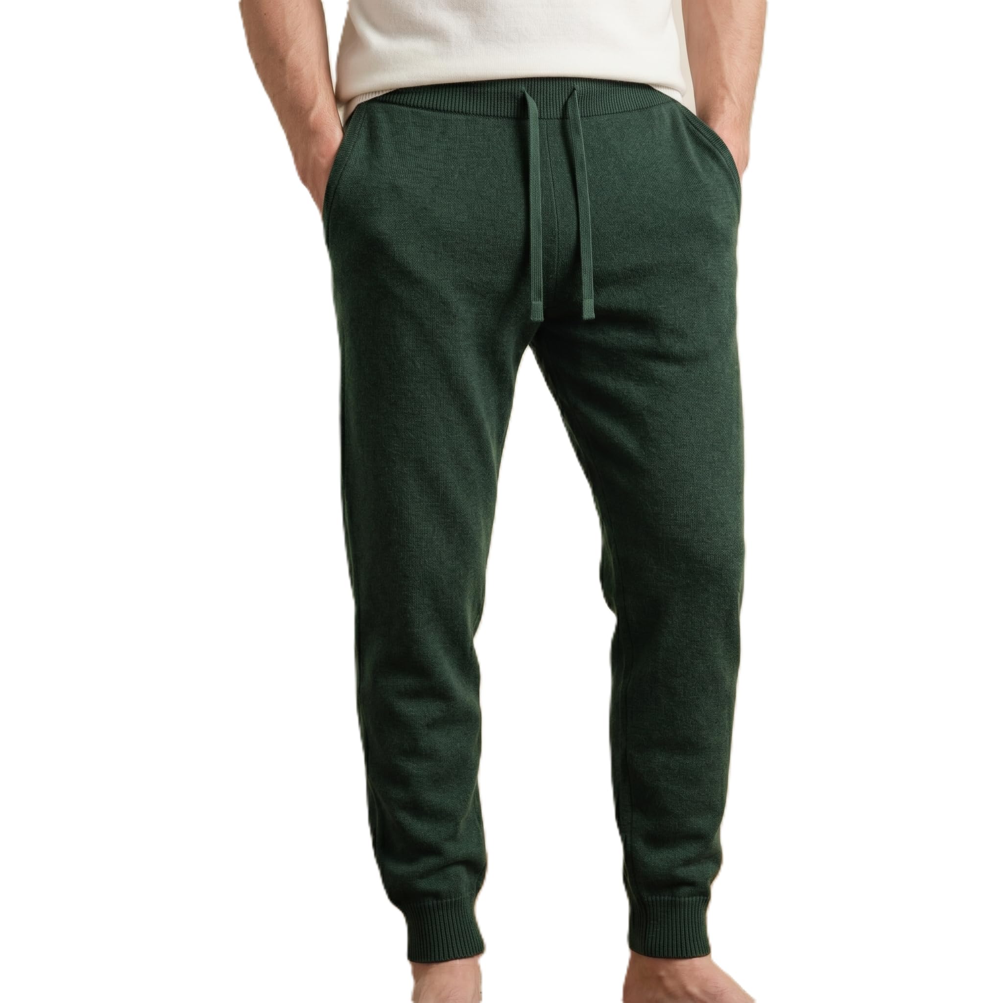 NPIA Certified 100% Cashmere Joggers Men | 2-Ply 16 Micron Luxury Lounge Pants | Drawstring Sweatpants from Nepal