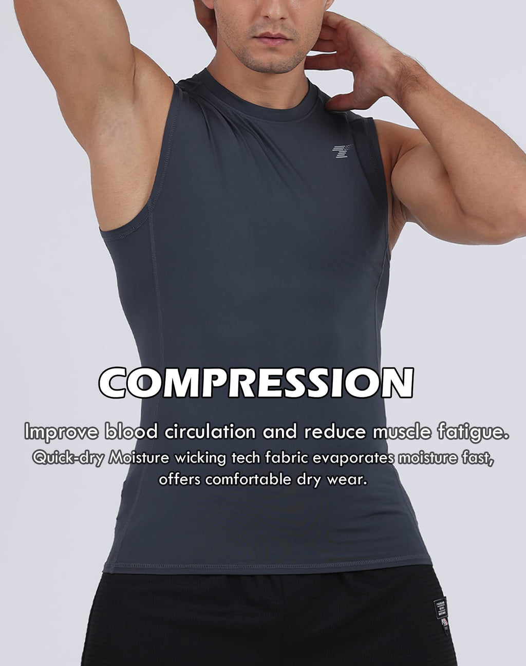 Men's 5 Pack Compression Sleeveless Workout Tank Tops