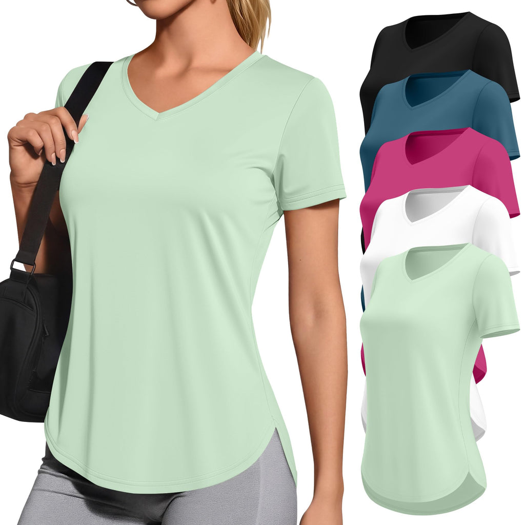 Women's 5 Pack Quick Dry UV Protection Workout Shirts