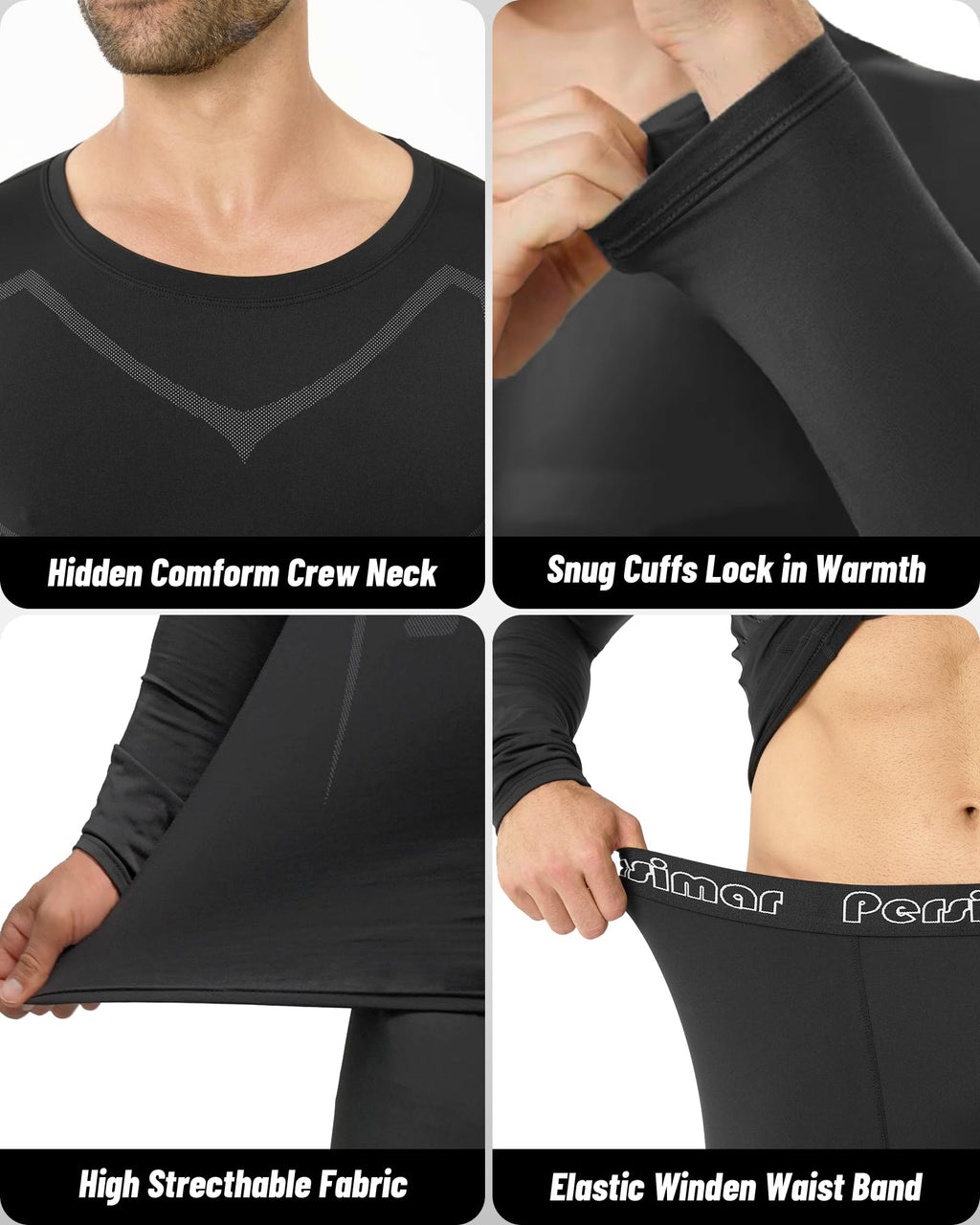 Men's Fleece Lined Thermal Base Layer Set