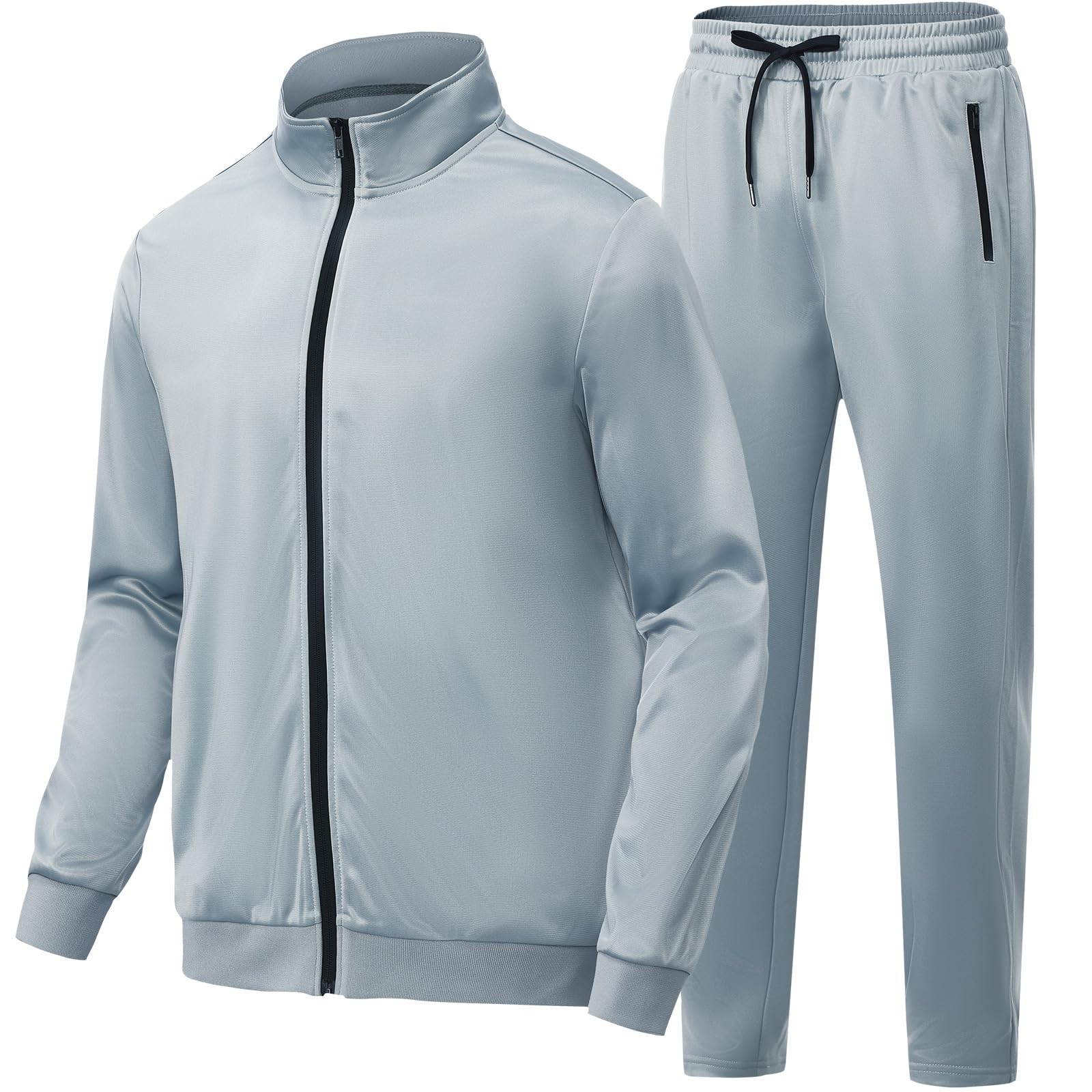 HODOSPORTS Mens Tracksuits 2 Piece Full Zip Jogging Running Suits SweatSuits for Men Shiny Sport Track Suits Sets