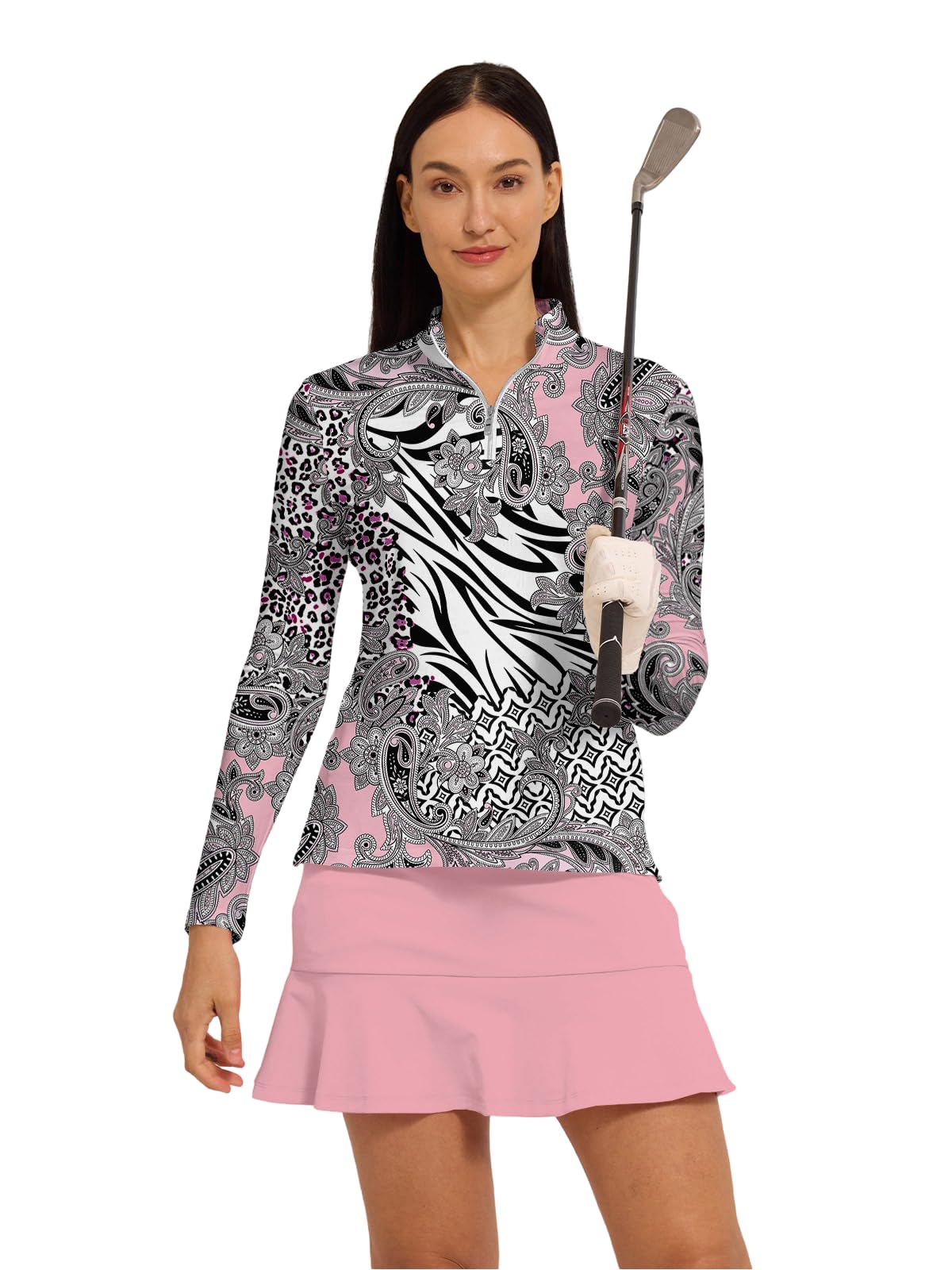 Golf Shirts for Woman UPF 50+ Sun Protection Quick Dry Lightweight Long Sleeve Polo Shirts for Woman Rash Guard