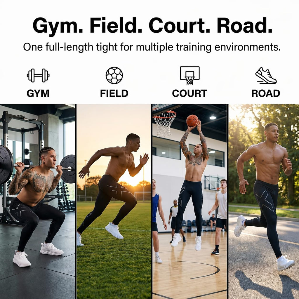 2XU Men’s Core Compression Tights, Fitness Clothing Pants for Running, Training & Gym, PWX Stretch Legging