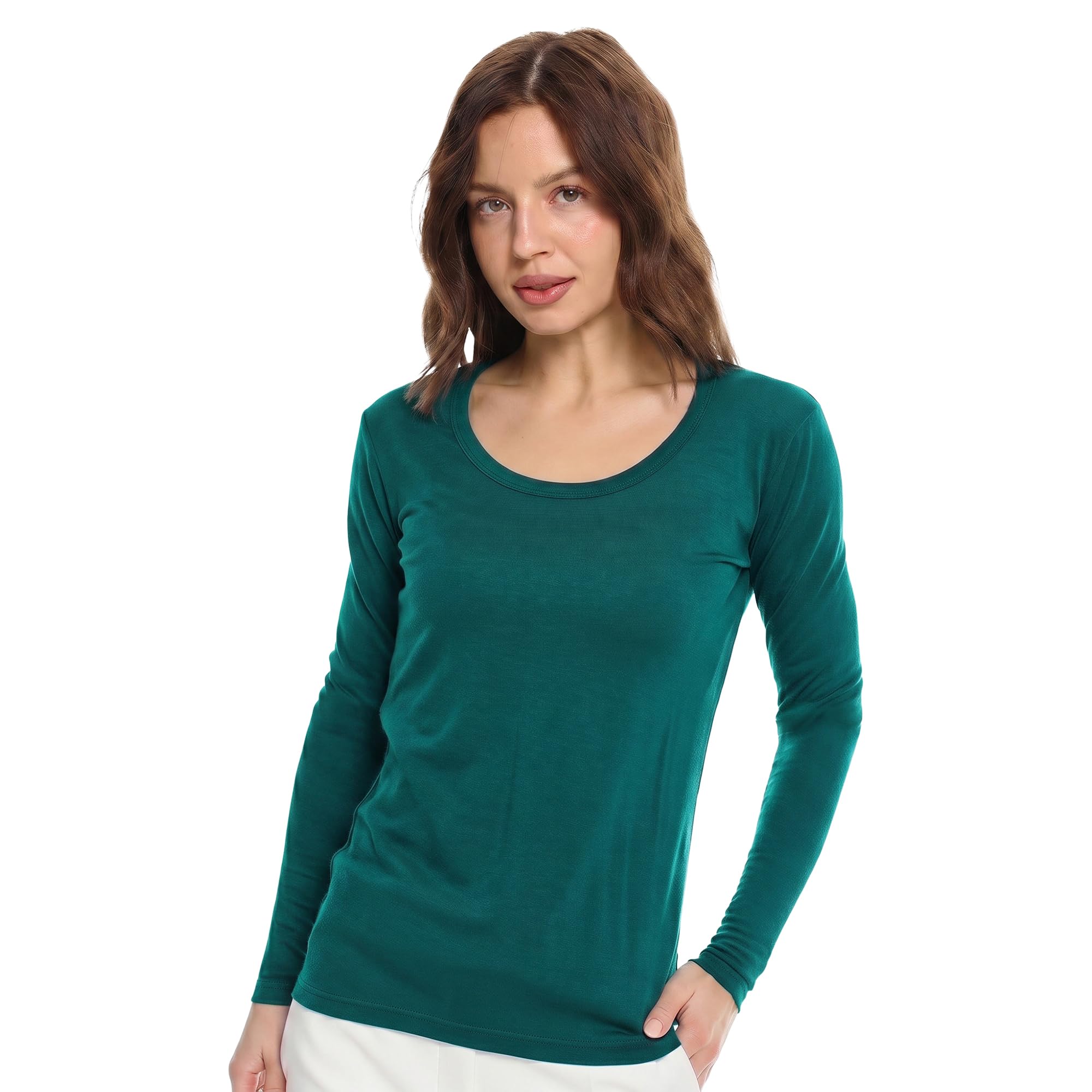 Merino Wool Base Layer Women - 100% Merino Wool Shirt Women Thermal Underwear Long Sleeve T-Shirt for Hiking