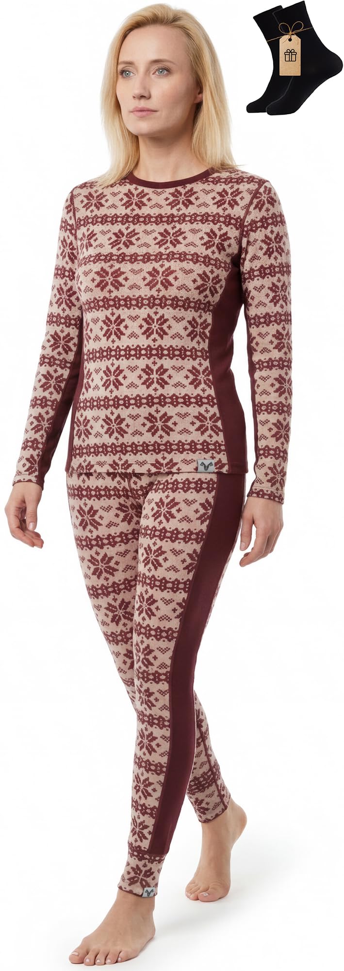 Women's Merino Wool Thermal Base Layer Set