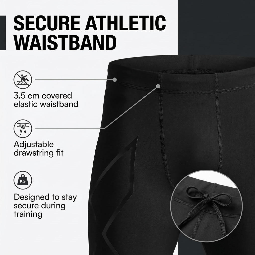2XU Men’s Core Compression Tights, Fitness Clothing Pants for Running, Training & Gym, PWX Stretch Legging