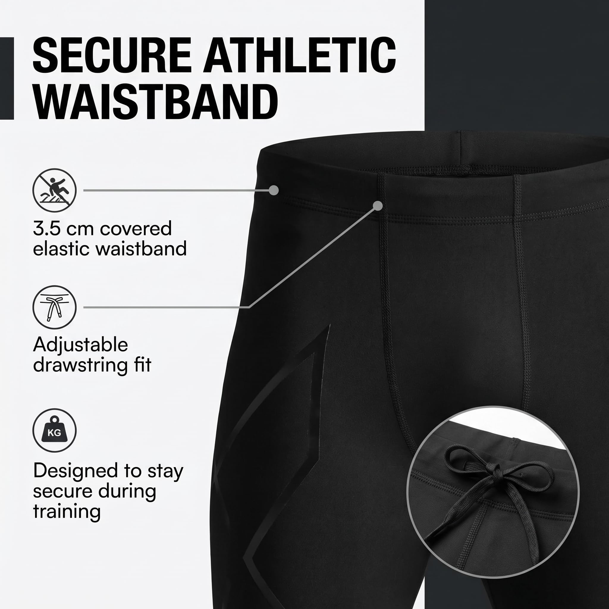 2XU Men’s Core Compression Tights, Fitness Clothing Pants for Running, Training & Gym, PWX Stretch Legging