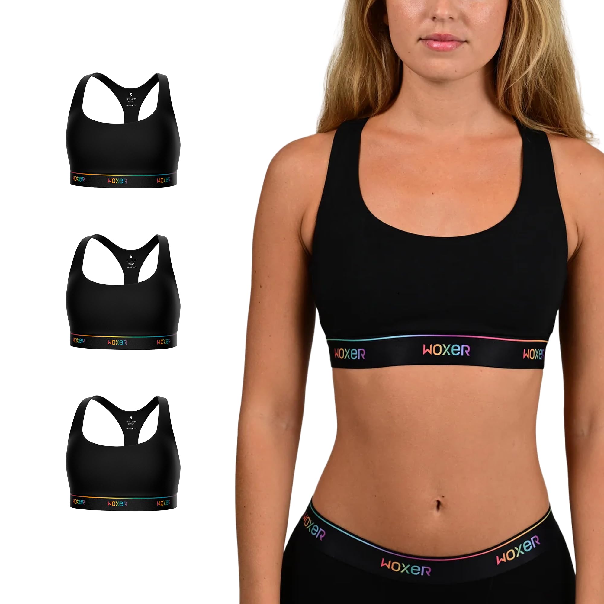 Woxer Boss Bralette for Women – Wireless, Seamless Racerback – Modal Sports Bra, Lounge, Sleep Bralette, Wireless Bra