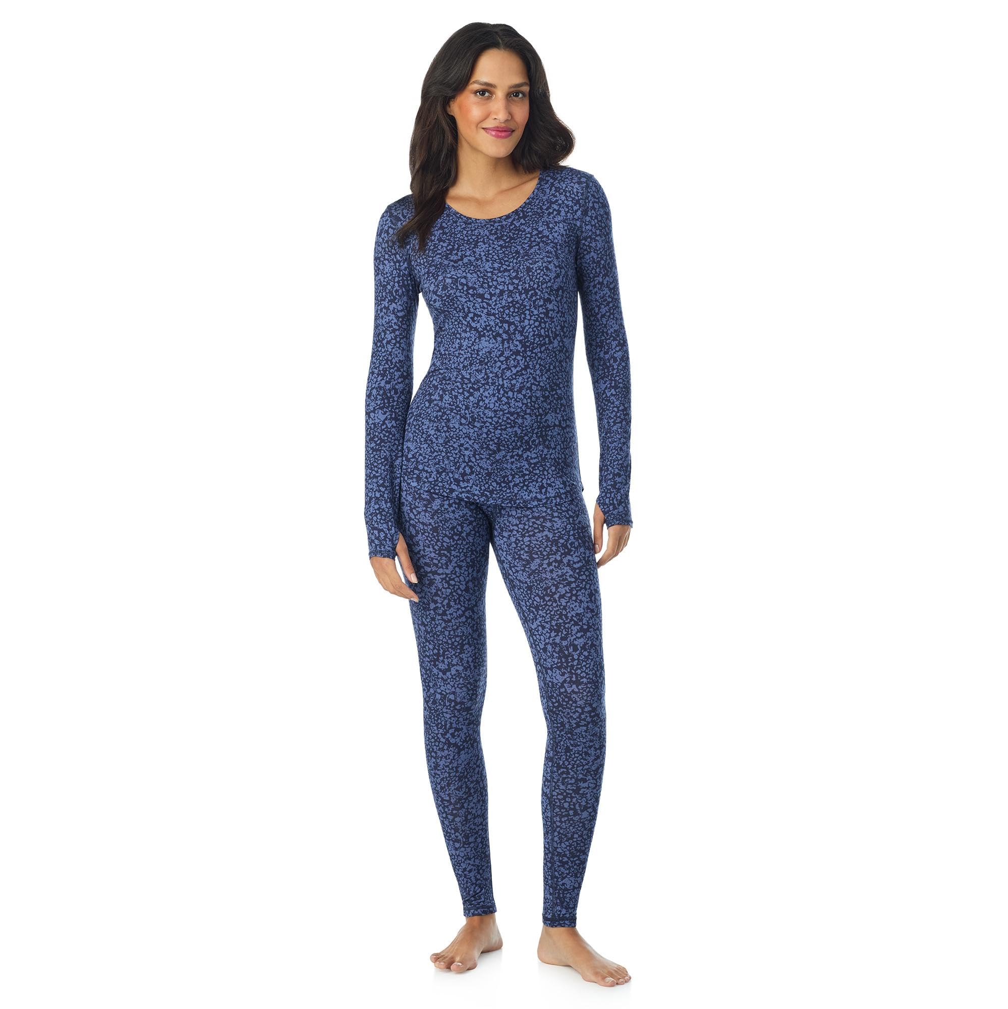 Cuddl Duds Womens Lightweight Breathable Everyday Active Base Layer Set - Long Sleeve Top & Leggings - Lounge Sets for Women
