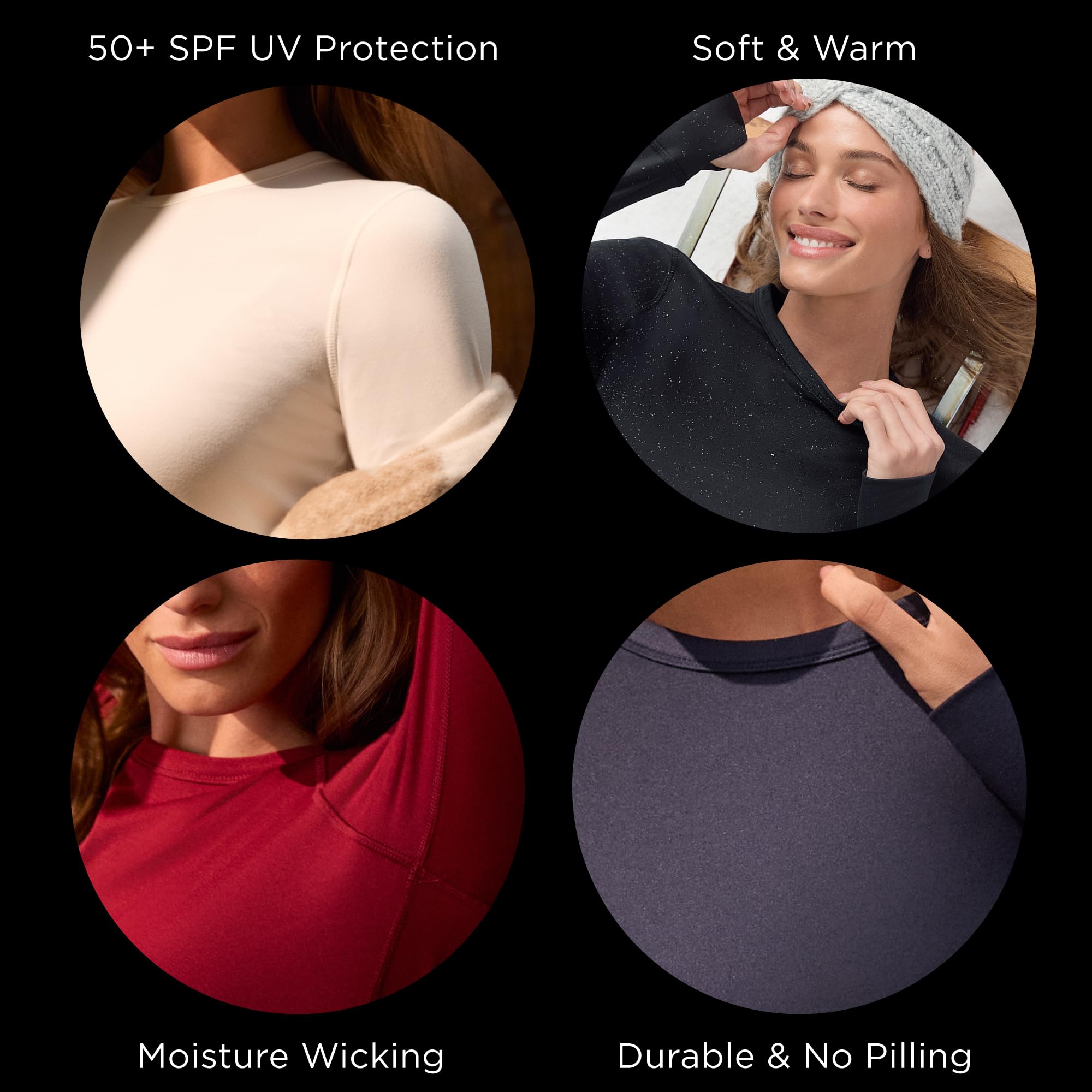 Cuddl Duds Womens Heavyweight Cold Weather Fleece Lined Thermal Set – Long Sleeve Top & Leggings - Winter Lounge Sets