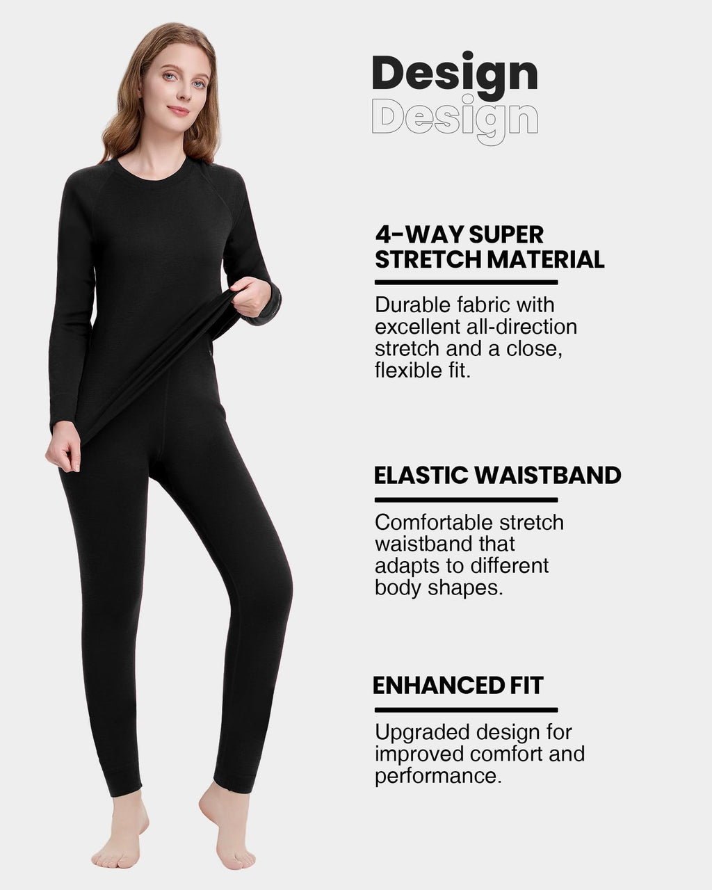 Women's Merino Wool Thermal Base Layer Set