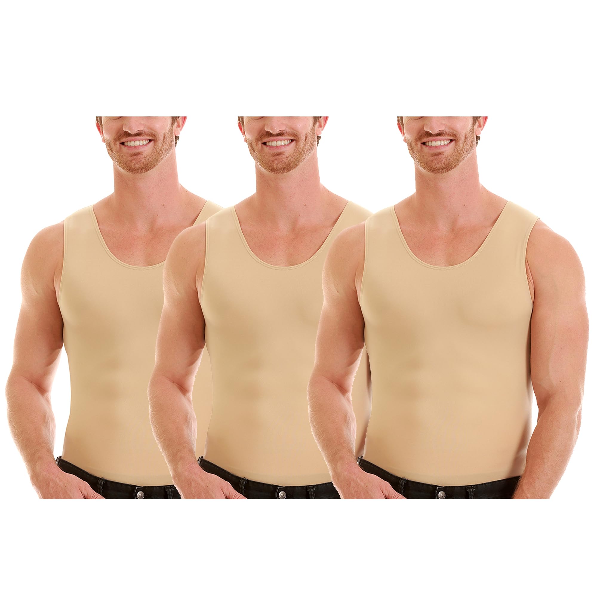 Insta Slim ISPRO Slimming Muscle Tank Top Shapewear Compression Shirt for Men (Made in The USA)