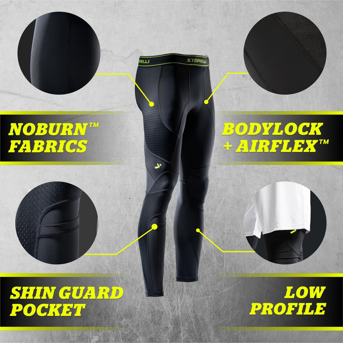 Men's Compression Soccer Leggings with Shin Pockets