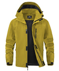 Zoofly Mens Waterproof Hiking Jacket with Hood Windproof Light Weight Windbreaker Outdoor Fishing Raincoat Zipper Pockets
