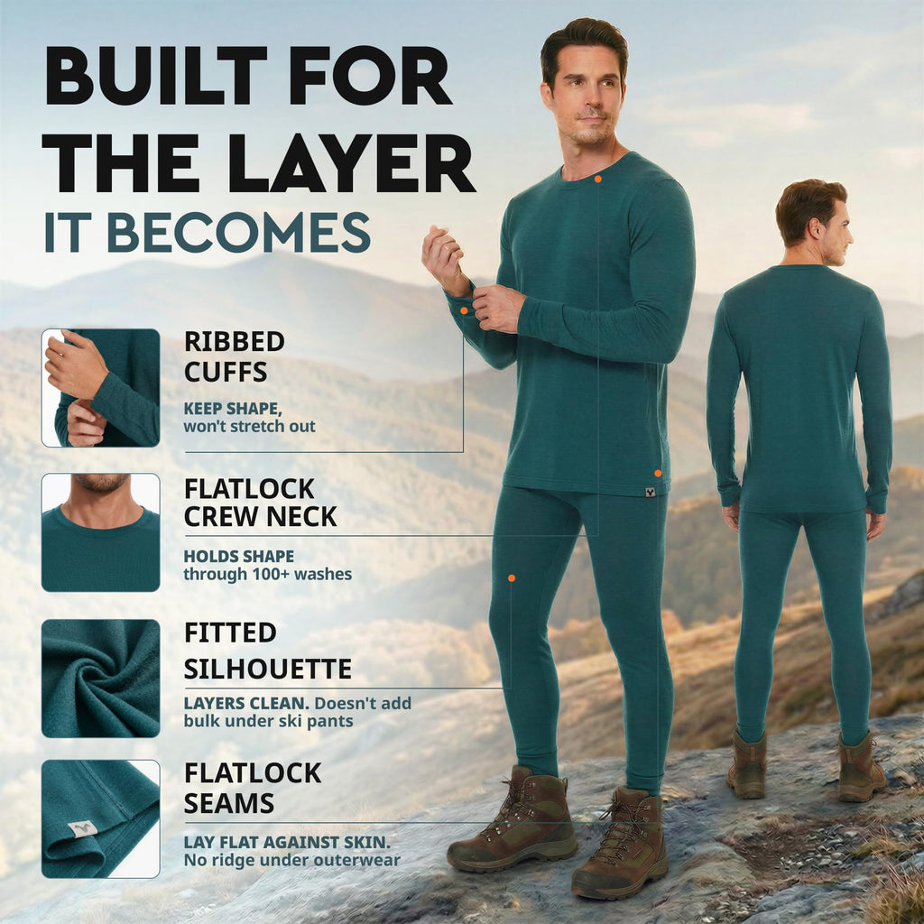 Men's Merino Wool Thermal Base Layer Set