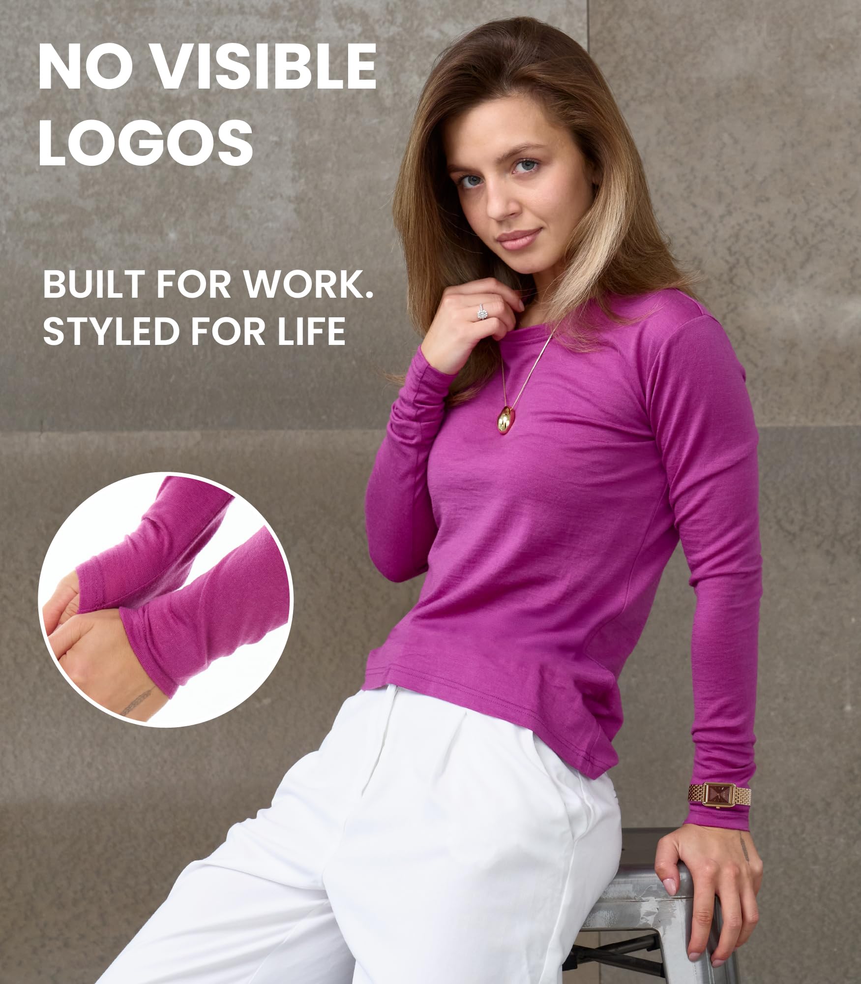Women's Merino Wool Thermal Base Layer Shirt