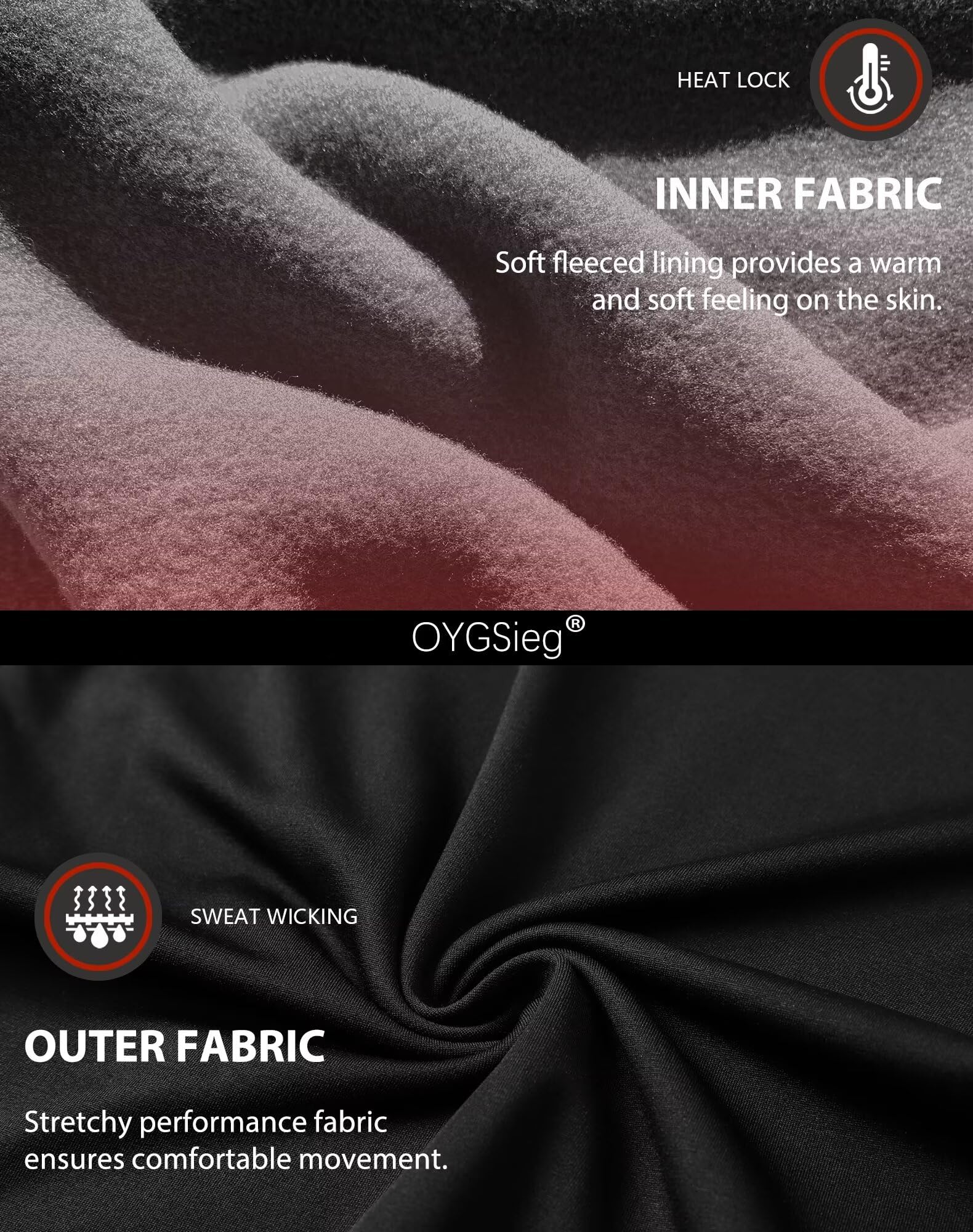 OYGSieg 3 or 2 Set Men's Thermal Underwear Long Johns with Fleece Lined, Thermals for Men Base Layer Cold Weather Top Bottom