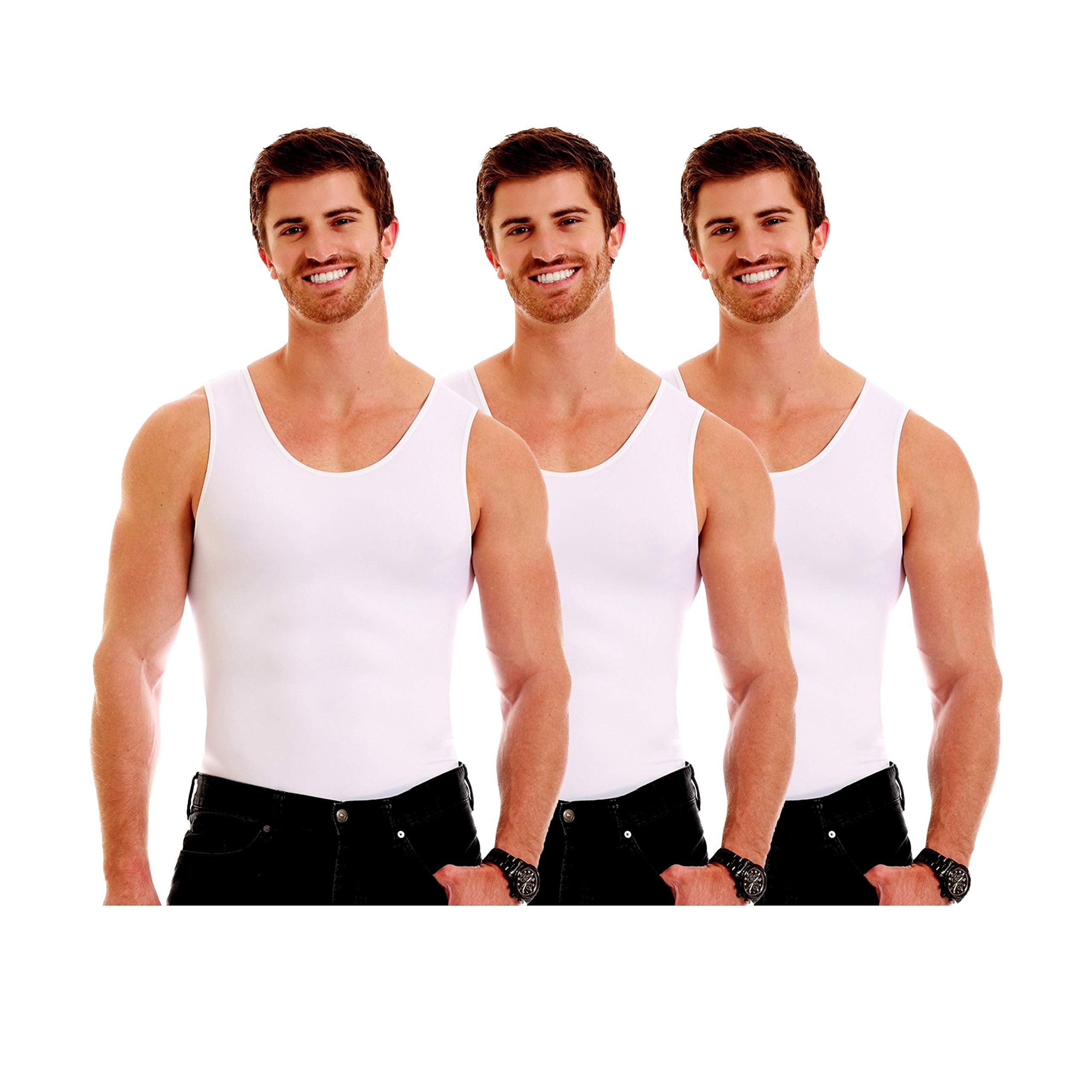Insta Slim ISPRO Slimming Muscle Tank Top Shapewear Compression Shirt for Men (Made in The USA)