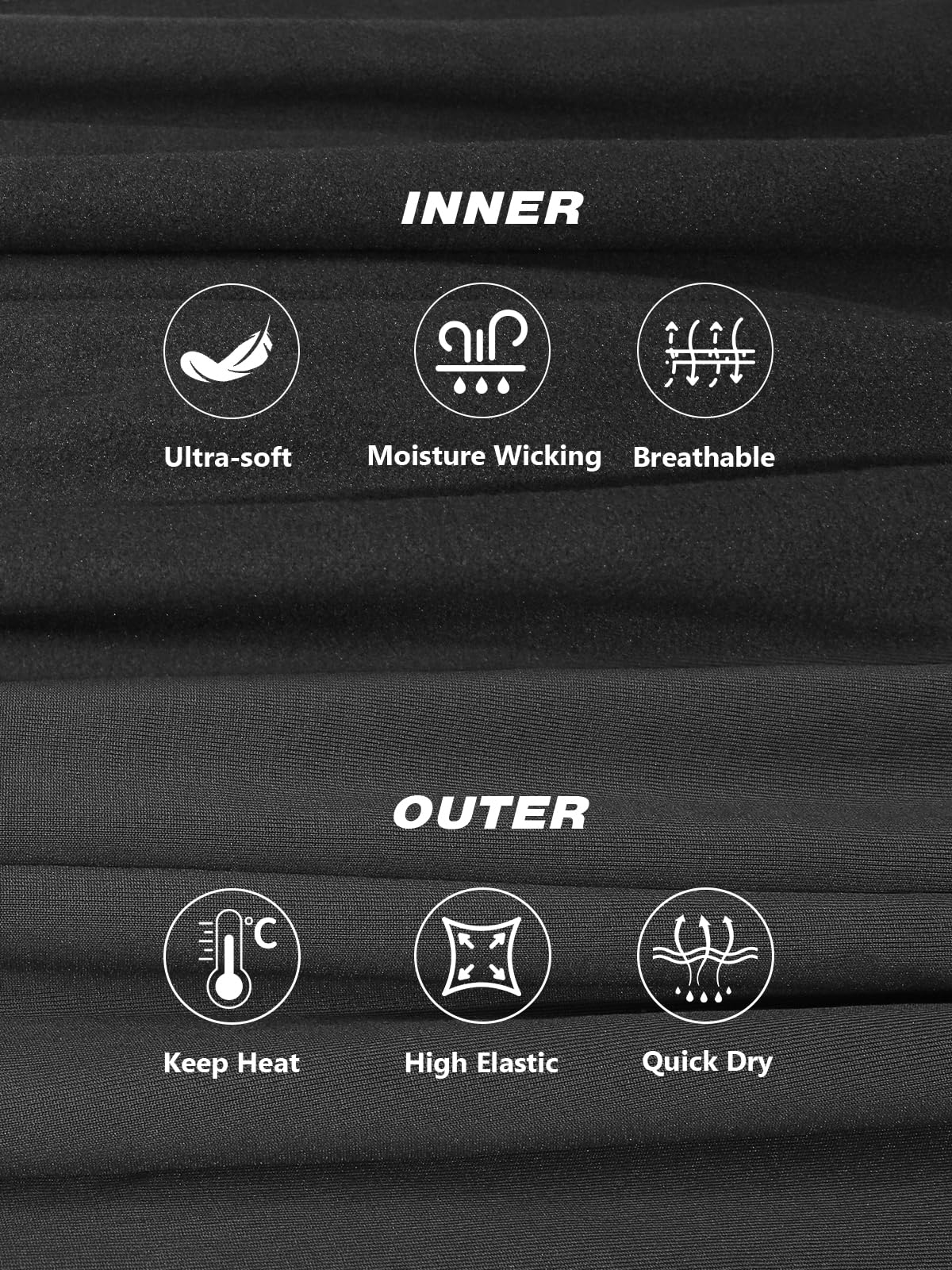 persimar Upgraded Thermal Underwear for Men Long Johns Set for Cold Weather Base Layer Top & Bottom with Fleece Lined
