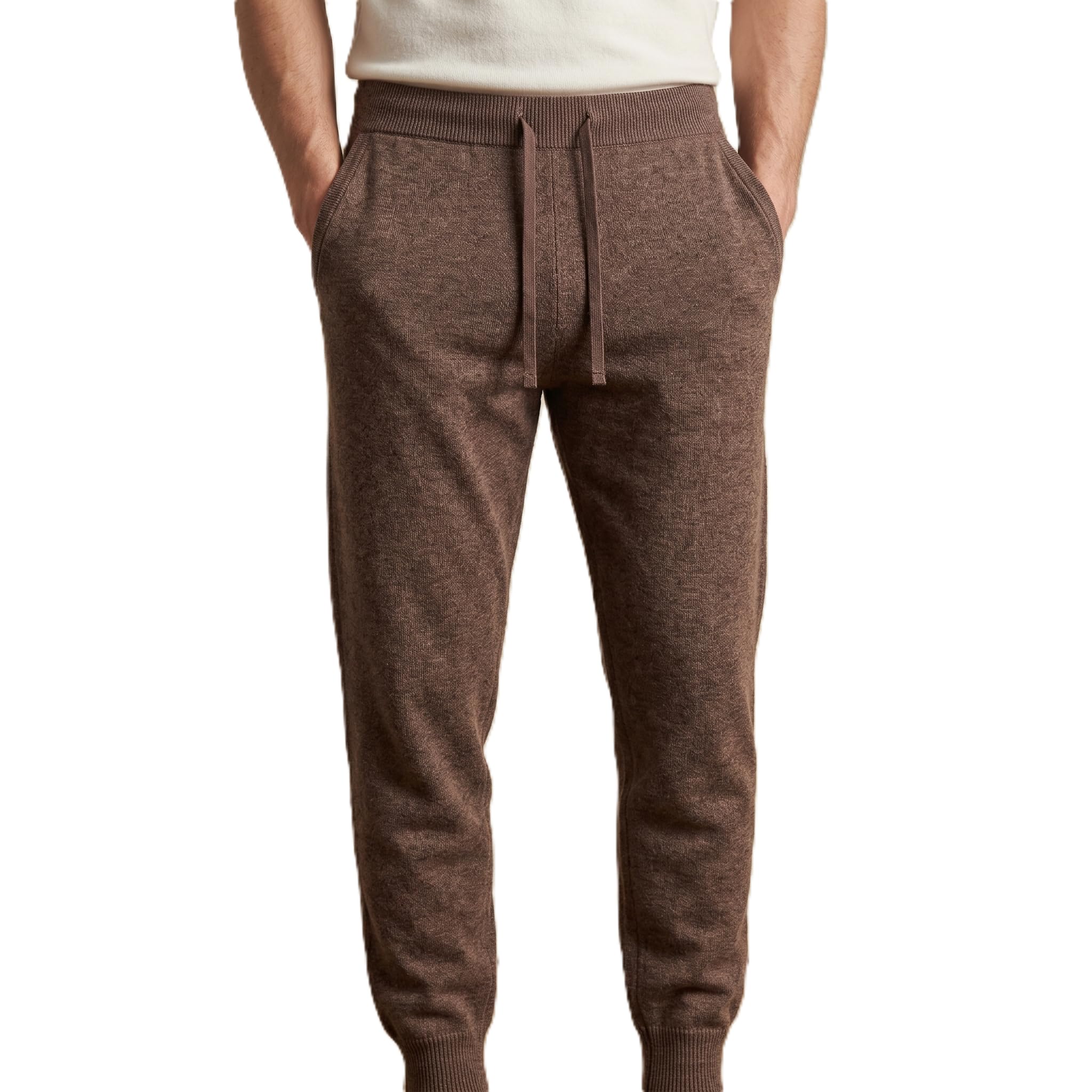 NPIA Certified 100% Cashmere Joggers Men | 2-Ply 16 Micron Luxury Lounge Pants | Drawstring Sweatpants from Nepal