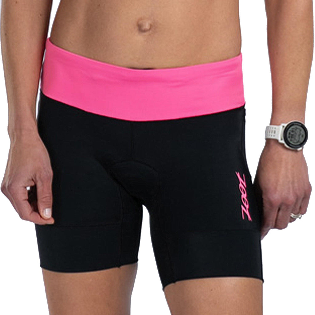 Zoot Women’s Core 6-Inch Tri Shorts, Quick Dry Performance Triathlon Short with Cycling Chamois Pad, Pockets & UPF 50+ Fabric